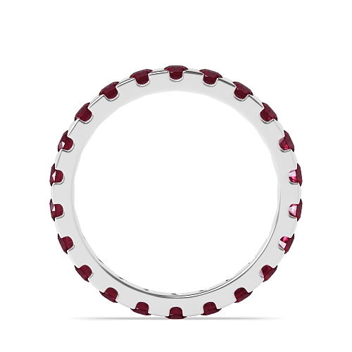 Flush Setting Round Myst Ruby Diamond Rings