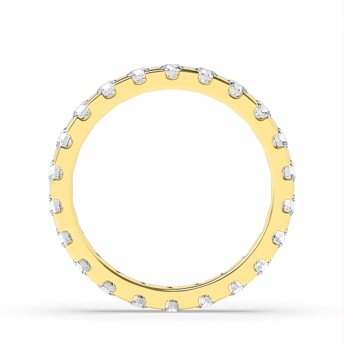 Flush Setting Round Yellow Gold Myst Eternity Diamond Rings