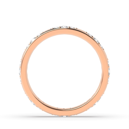 Pave Setting Round Rose Gold Marquise slot shaped Eternity Diamond Rings
