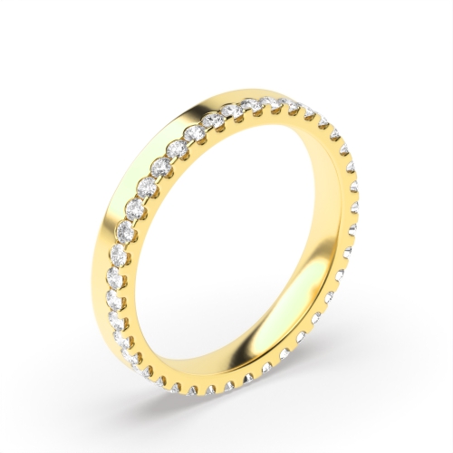 4 Prong Round Yellow Gold Full Eternity Wedding Rings & Bands