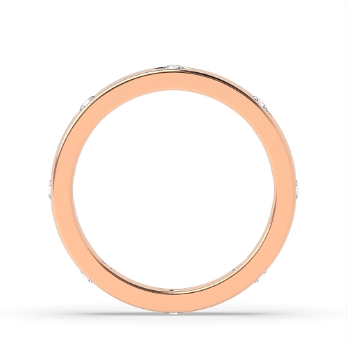 Flush Setting Round Rose Gold Eye cut designer Diamond Rings