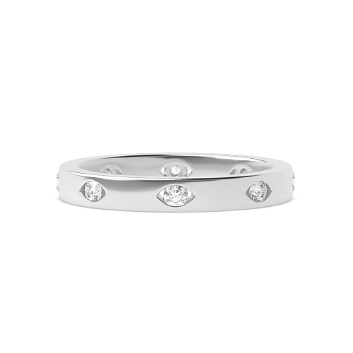 Flush Setting Round Eye cut designer Full Eternity Wedding Band