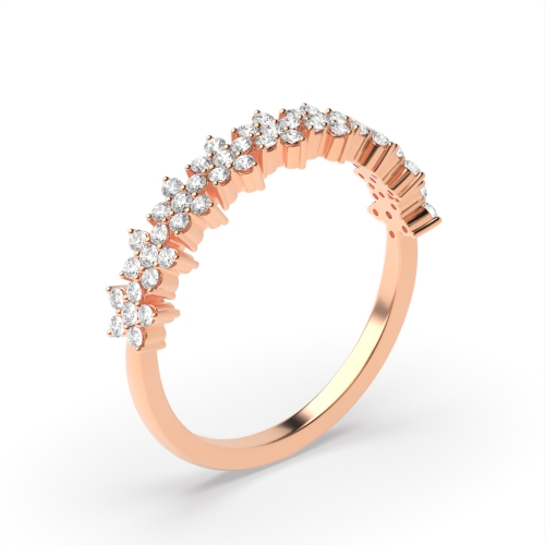 4 Prong Setting Star Cluster Diamond Half Eternity Ring for Her (4.20mm-5.20mm)