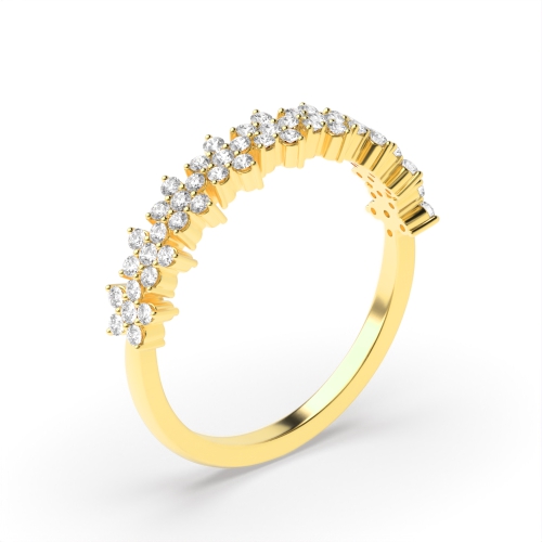 4 Prong Setting Star Cluster Diamond Half Eternity Ring for Her (4.20mm-5.20mm)