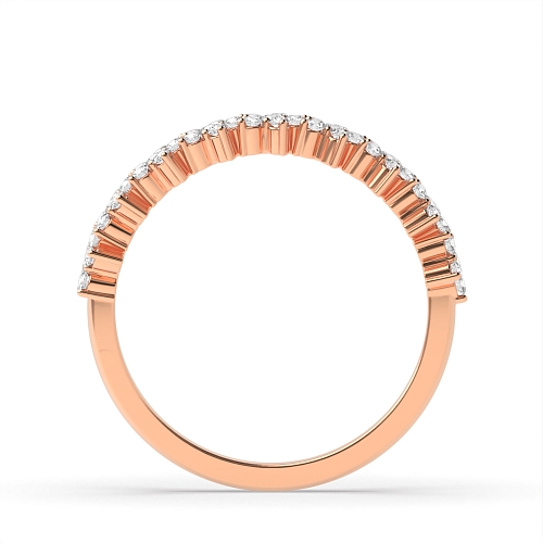 4 Prong Round Rose Gold Star cluster Eternity Diamond Rings