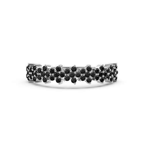 4 Prong Round Star cluster Black Eternity Diamond Rings