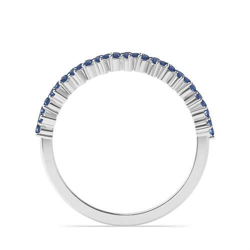 4 Prong Round Star cluster Blue Sapphire Band Diamond Rings