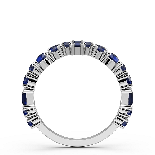 4 Prong Round Mixed shape unique Blue Sapphire Diamond Rings