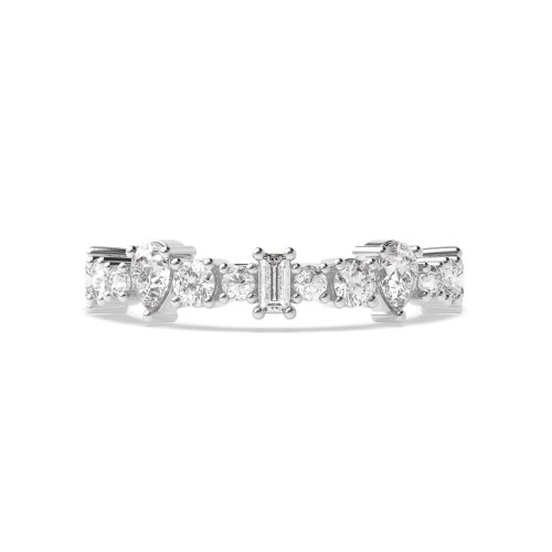 4 Prong Round Half Eternity Diamond Ring