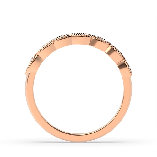 3 Prong Round Rose Gold Miligrain Diamond Rings