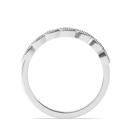 3 Prong Round Miligrain Half Eternity Diamond Rings