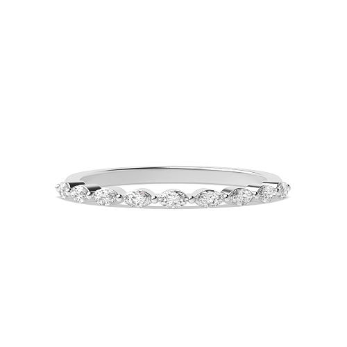 3 Prong Marquise dainty Half Eternity Diamond Ring