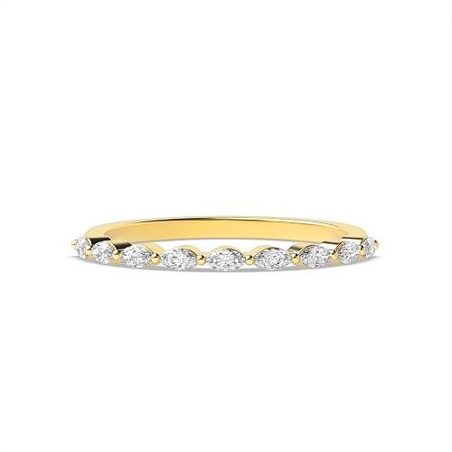 3 Prong Marquise Yellow Gold Dainty Diamond Rings