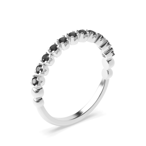 4 Prong Round Black Eternity Diamond Ring