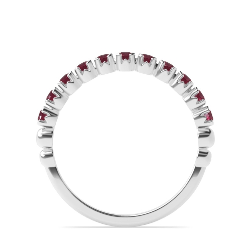4 Prong Round Ruby Eternity Diamond Ring