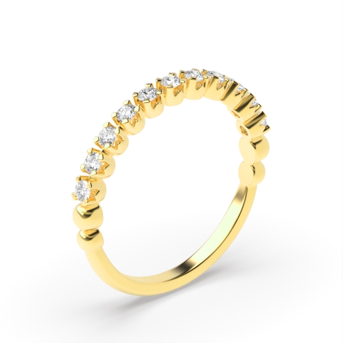 4 Prong Setting U Shape Setting Diamond Half Eternity Ring (2.50mm-3.50mm)