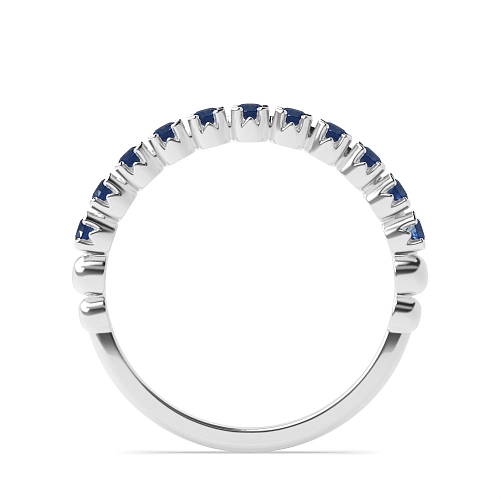 4 Prong Round U shaped setting Blue Sapphire Eternity Wedding Band