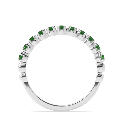 4 Prong Round U shaped setting Emerald Diamond Rings