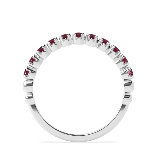 4 Prong Round U shaped setting Ruby Diamond Rings