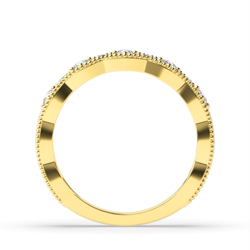 4 Prong Round Yellow Gold Half Eternity Diamond Ring
