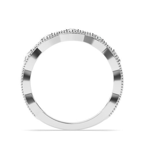 4 Prong Round White Gold Half Eternity Diamond Ring