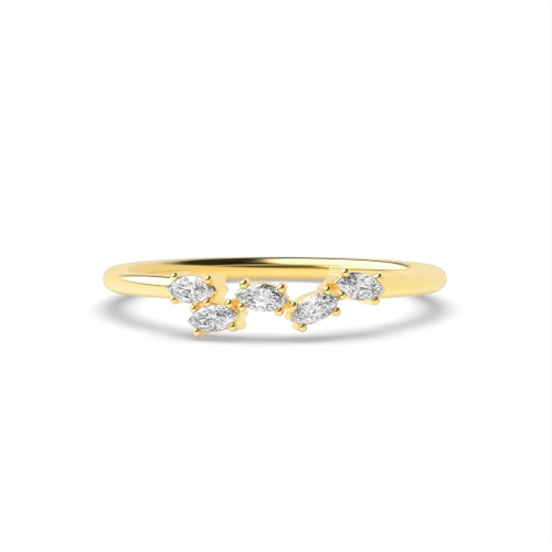 4 Prong Oval Yellow Gold Eternity Diamond Ring