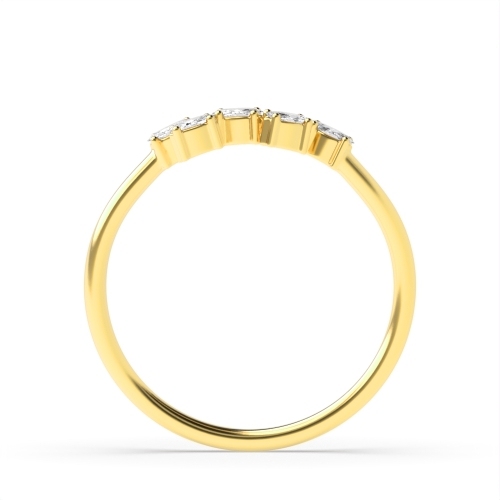 4 Prong Oval Yellow Gold Eternity Diamond Ring