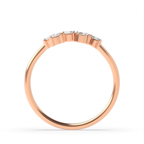 4 Prong Oval Rose Gold Unusual 5 stone Eternity Diamond Rings