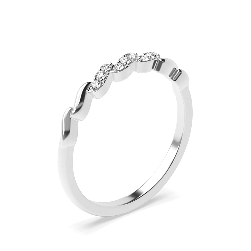 Pave Setting Round Cross bar Eternity Diamond Rings