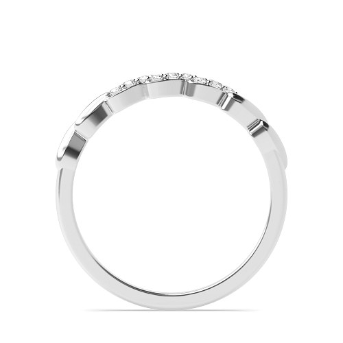 Pave Setting Round Cross bar Eternity Diamond Rings
