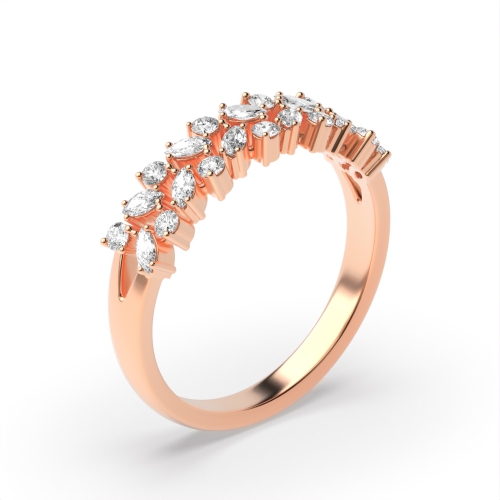 4 Prong Rose Gold Half Eternity Wedding Rings & Bands