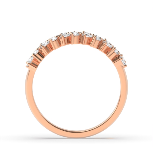 4 Prong Marquise/Round Rose Gold Unique 2 rows Eternity Diamond Rings