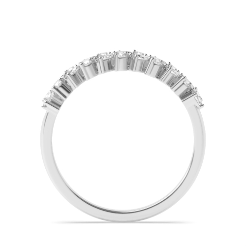 4 Prong Marquise/Round Unique 2 rows Moissanite Eternity Diamond Rings