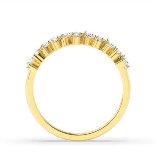 4 Prong Marquise/Round Yellow Gold Unique 2 rows Eternity Diamond Rings
