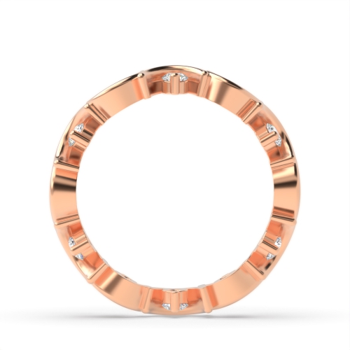 3 Prong Round Rose Gold Art deco unique Diamond Rings