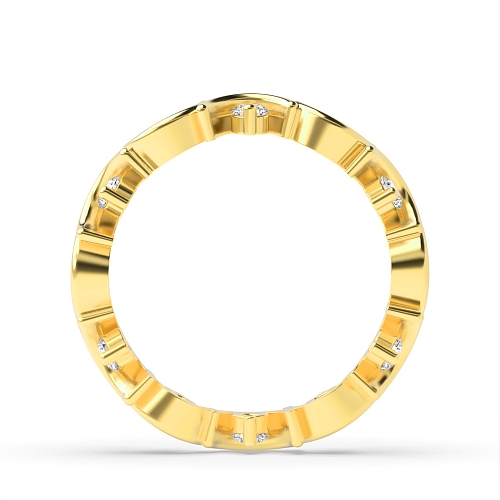 3 Prong Round Yellow Gold Art deco unique Diamond Rings