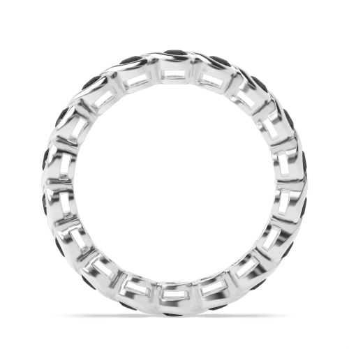 Channel Setting Round S link Black Eternity Diamond Rings