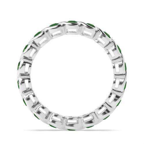 Channel Setting Round S link Emerald Diamond Rings