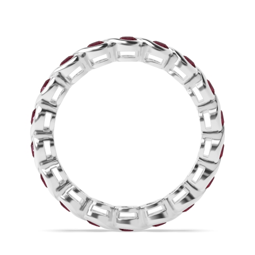 Channel Setting Round S link Ruby Diamond Rings