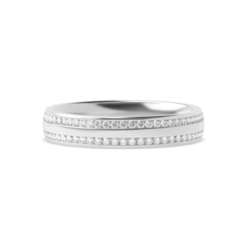 Channel Setting Round White Gold 2 row Full Eternity Diamond Rings