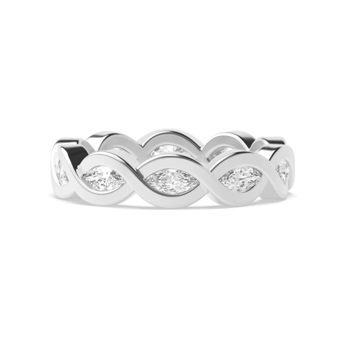 Channel Setting Marquise Cross over Full Eternity Diamond Ring