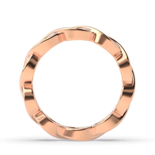 Channel Setting Marquise Rose Gold Crossover Unusual Wedding Diamond Rings