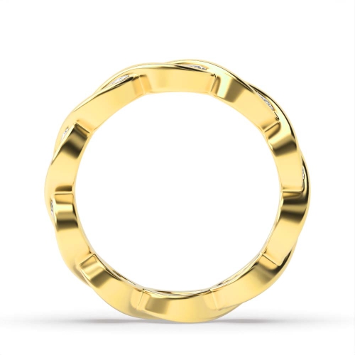 Channel Setting Marquise Yellow Gold Crossover Eternity Diamond Rings