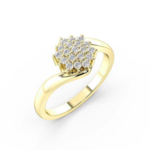 Buy Round Pave Setting Twist Cluster Diamond Ring - Abelini
