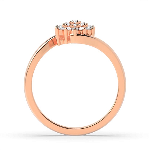 Pave Setting Round Rose Gold Twist Diamond Rings
