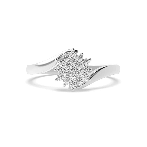 Pave Setting Round Twist Moissanite Diamond Rings