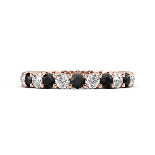 4 Prong Round Rose Gold Lab Grown Eternity Diamond Rings