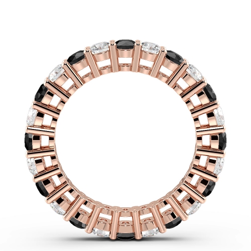 4 Prong Round Rose Gold Lab Grown Eternity Diamond Rings