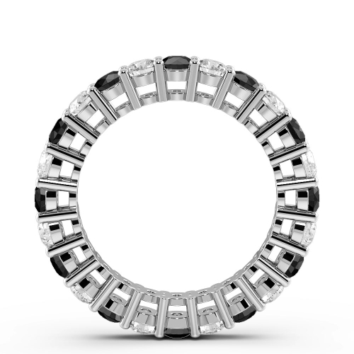 4 Prong Round White Gold Lab Grown Full Eternity Diamond Rings