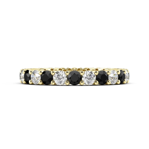 4 Prong Round Yellow Gold Lab Grown Eternity Diamond Rings
